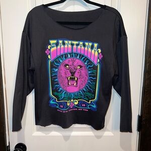 Women's Santana Dark Gray Graphic Long Sleeve Sweatshirt